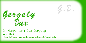 gergely dux business card